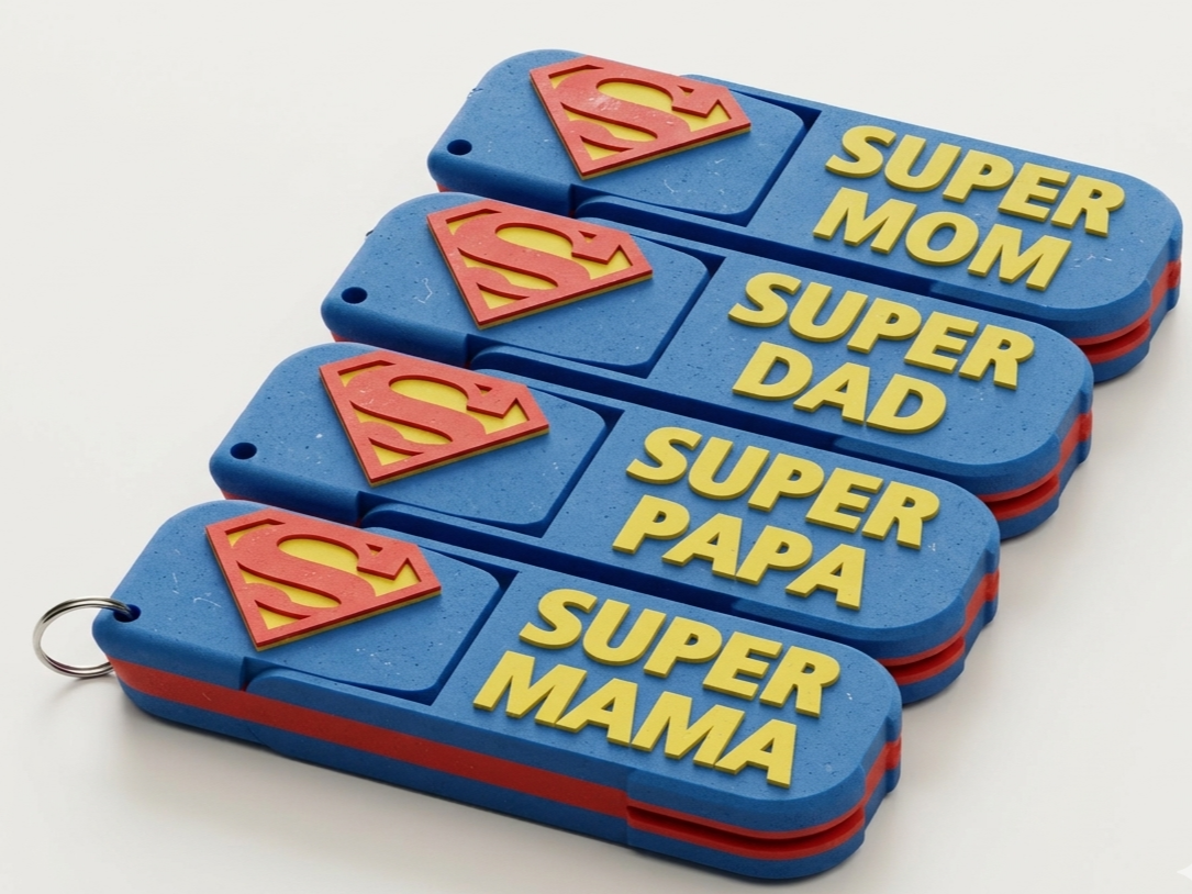 Chaveiro e Apoio de Celular Super Pai